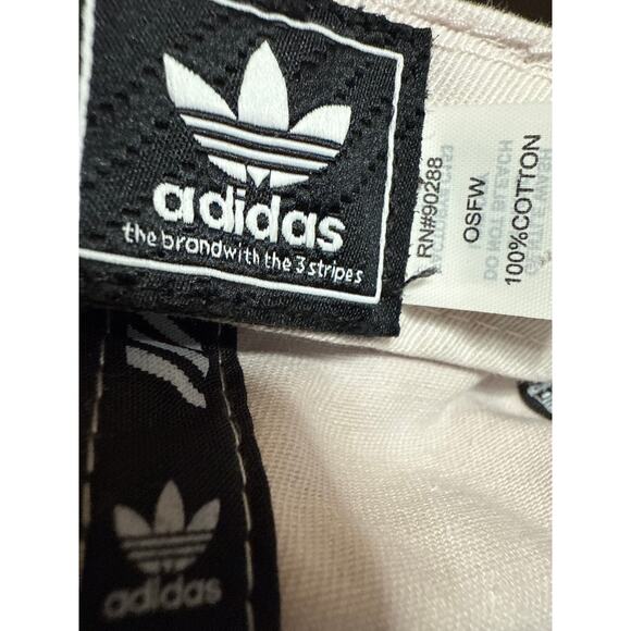 Adidas Unisex Cream White Trefoil Logo Adjustable Strapback Baseball Cap Hat OS - Picture 4 of 4